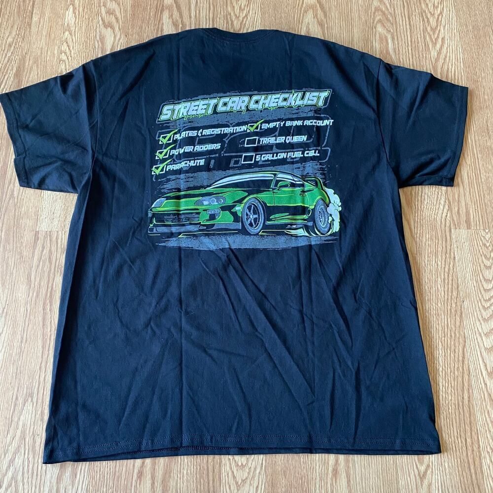 1320Video Streetcar Checklist Logo Tee Black Green XL